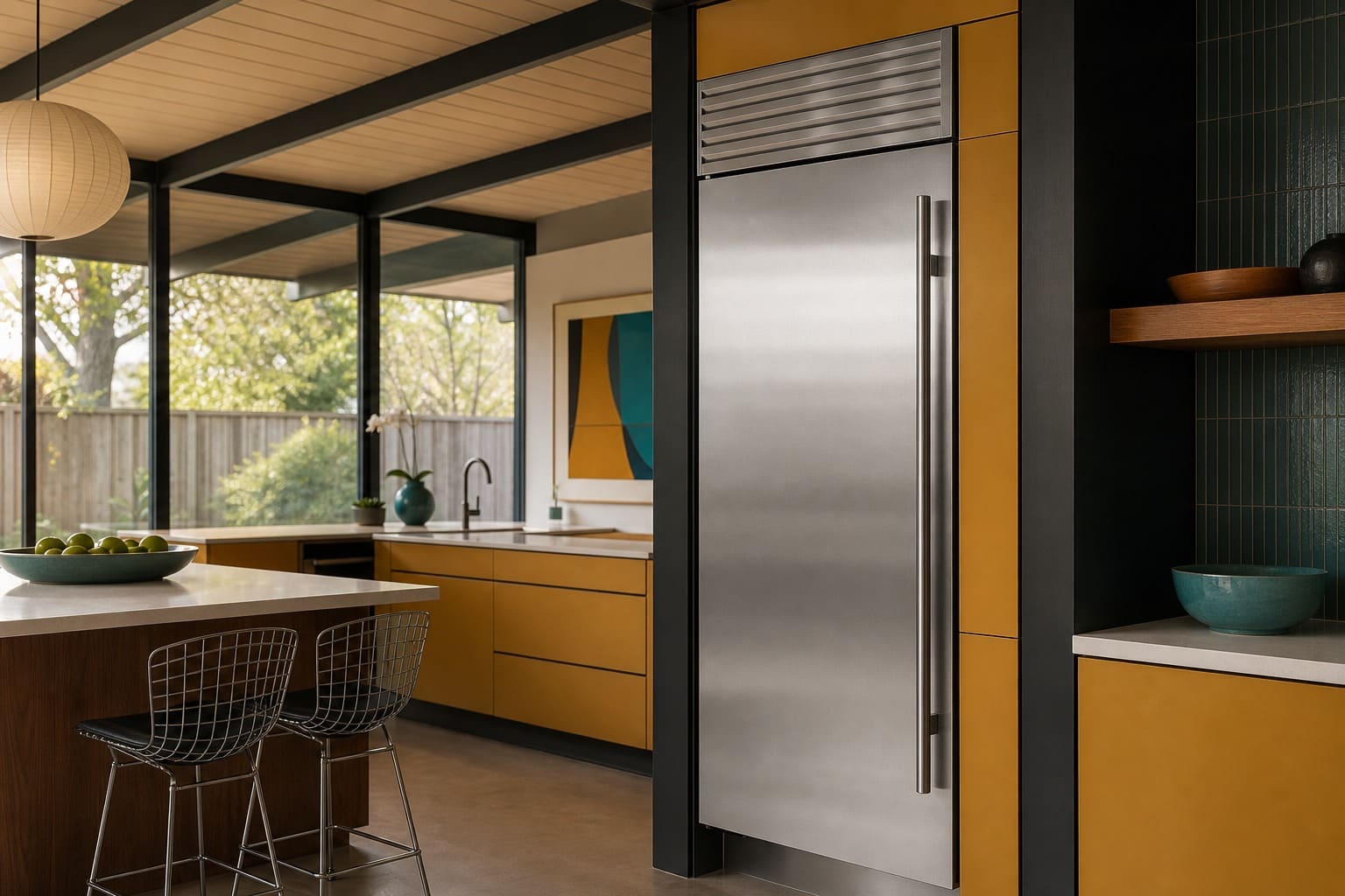 GE Monogram built-in refrigerator in a Mountain View kitchen