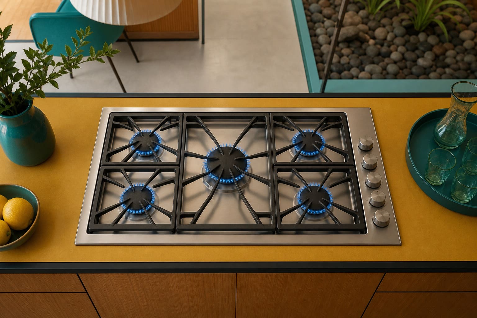 Thermador cooktop and built-in appliances in a Mountain View kitchen