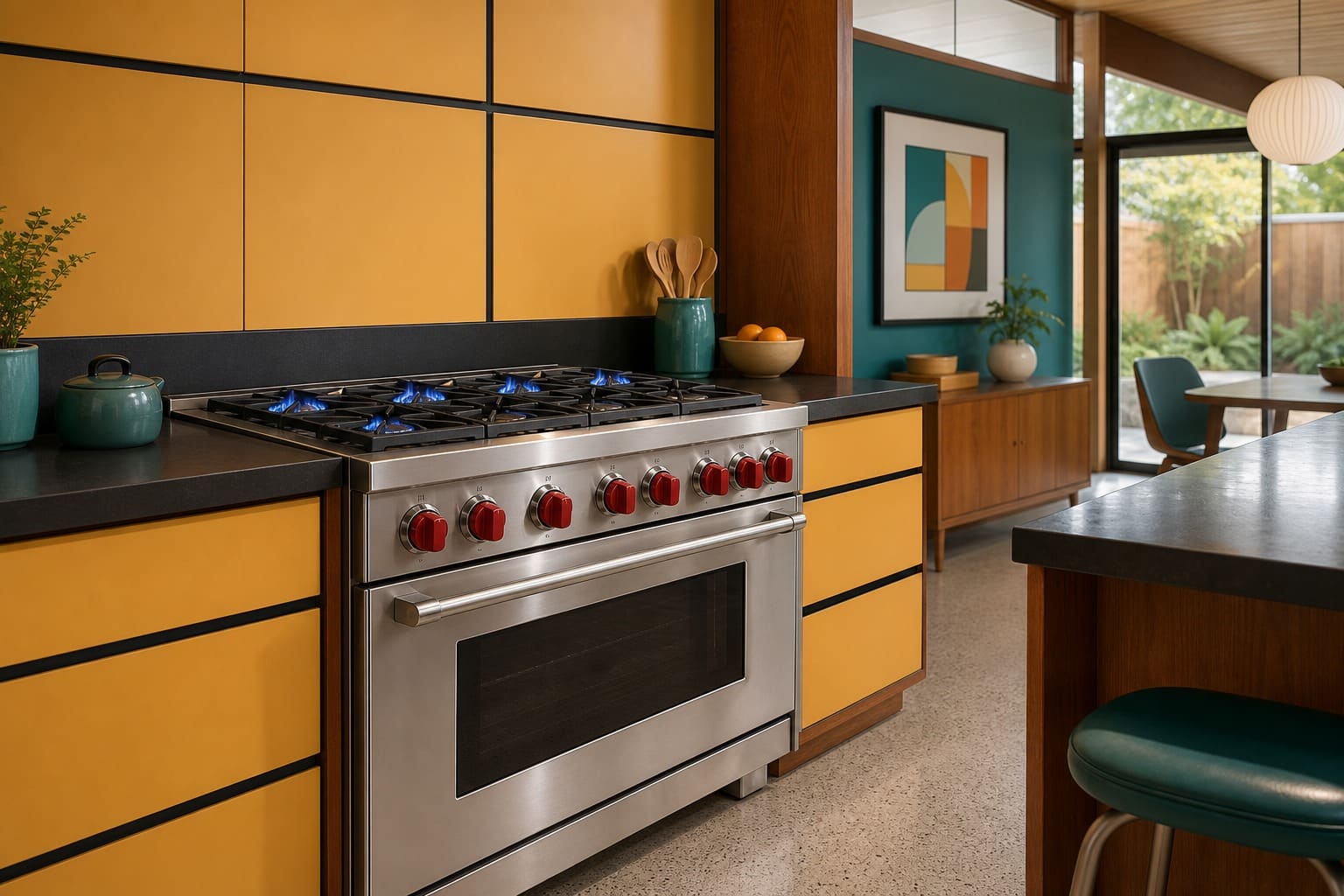 Wolf professional range in a Mountain View kitchen